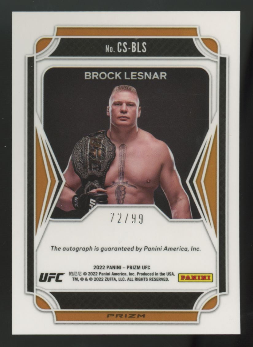 2022 Panini Prizm UFC Brock Lesnar Red Champion Auto /99 #CS-BLS