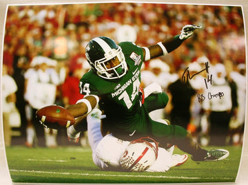 Tony Lippett Michigan State Spartans NCAA 16x20" Inscribed Autographed Photo - 2015 Rose Bowl
