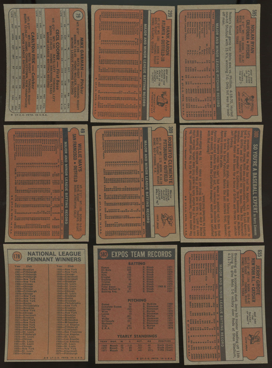 1972 Topps Baseball Complete Set (787) EX-EX/MT Overall