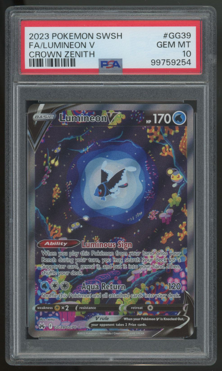 2023 Pokemon Lumineon V Crown Zenith Full Art #GG39 PSA 10