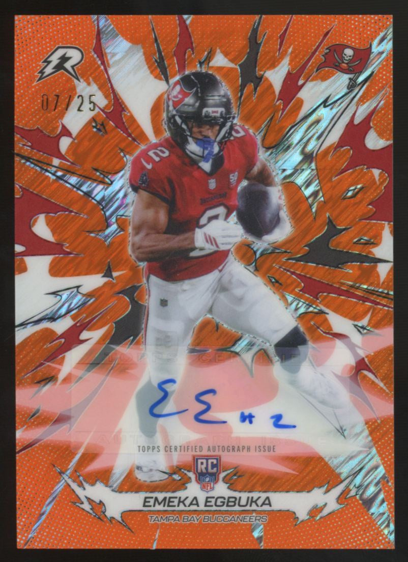 2025 Topps Resurgence Emeka Egbuka RC Orange Static Auto /25 #191
