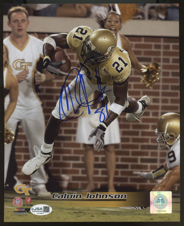 Calvin Johnson Signed Autographed 8x10 Photo JSA *891