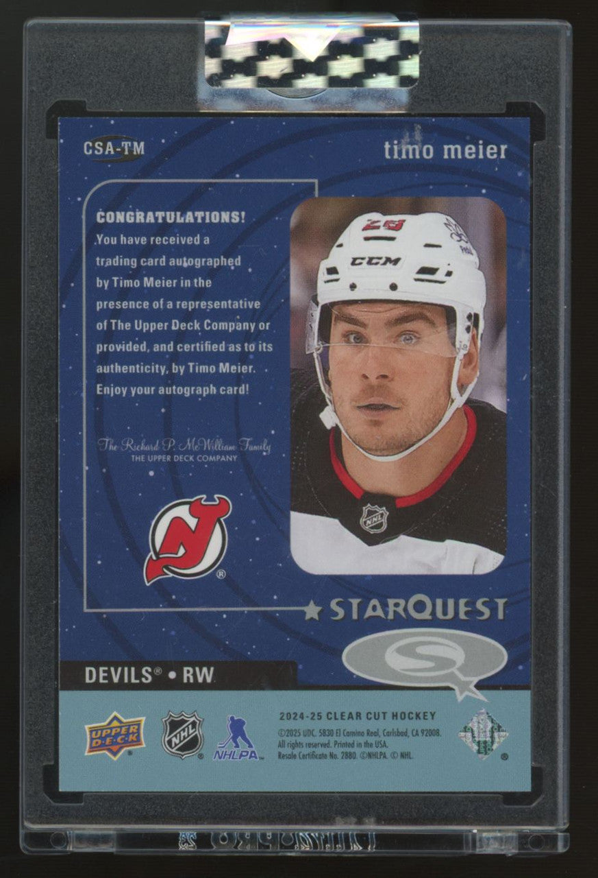 2024-25 UD Clear Cut Timo Meier Collector's Choice Starquest Auto #CSA-TM