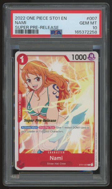 2022 One Piece Nami Super Pre-Release #7 PSA 10 (C)