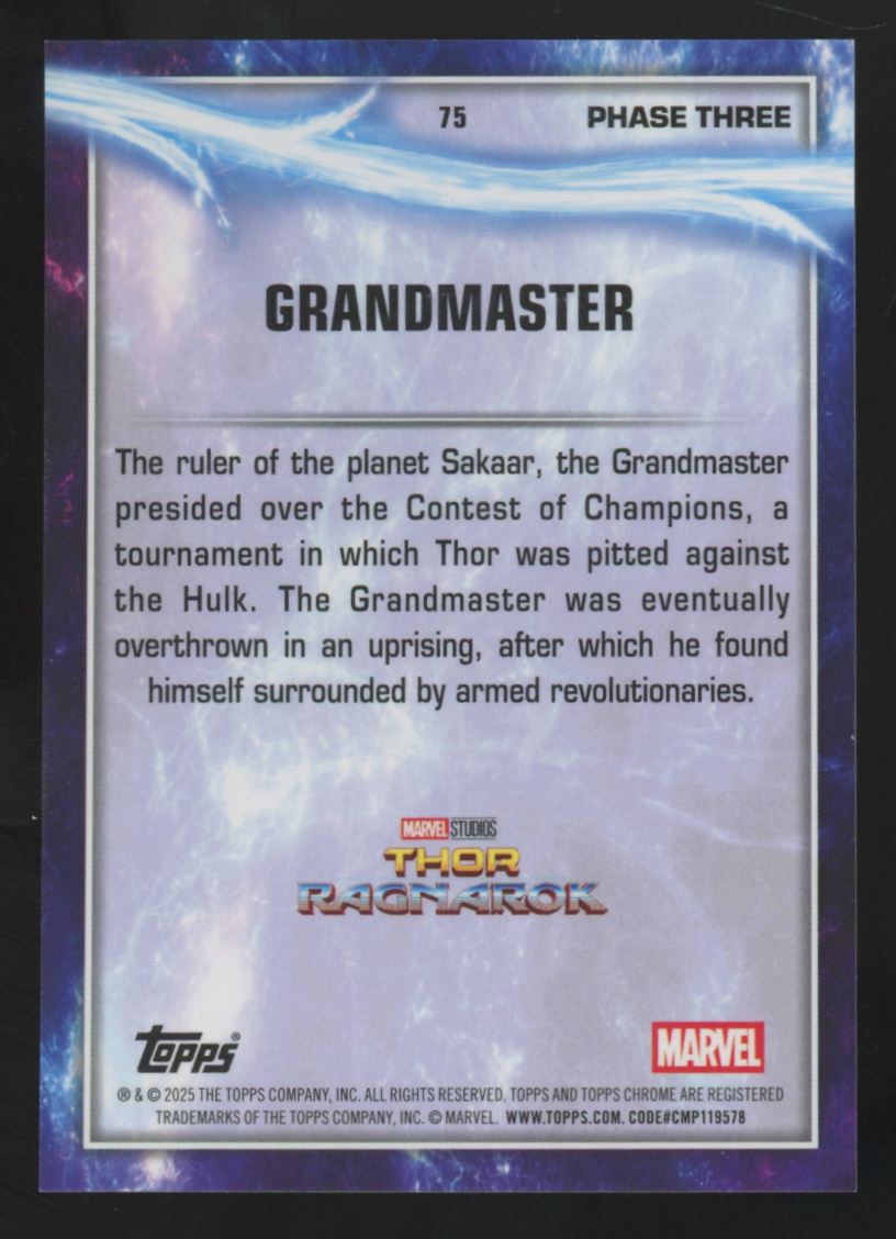 2025 Topps Marvel Studios Chrome Grandmaster Red Wave Refractor /5 #75
