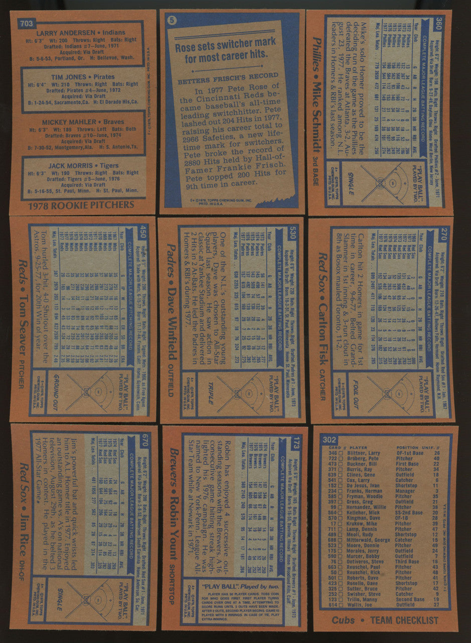 1978 Topps Baseball Complete Set (726) NM-MT