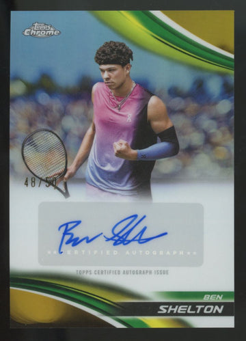 2025 Topps Chrome Ben Shelton Gold Refractor Auto /50 #CA-BSN