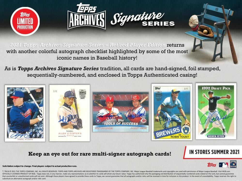 2021 Topps Archives Signature Series Retired Player Edition Baseball Hobby Box