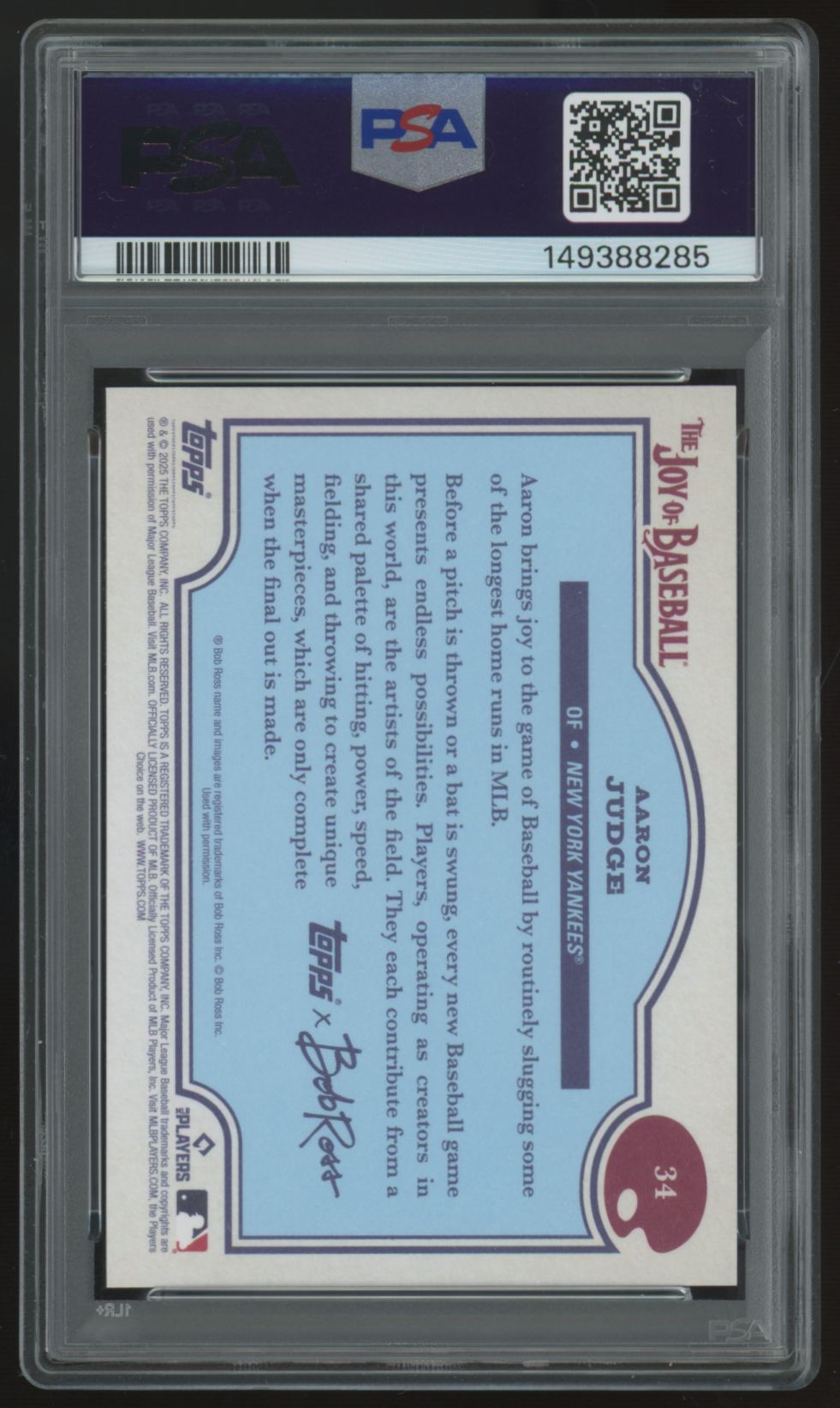 2025 Topps x Bob Ross Aaron Judge #34 PSA 10