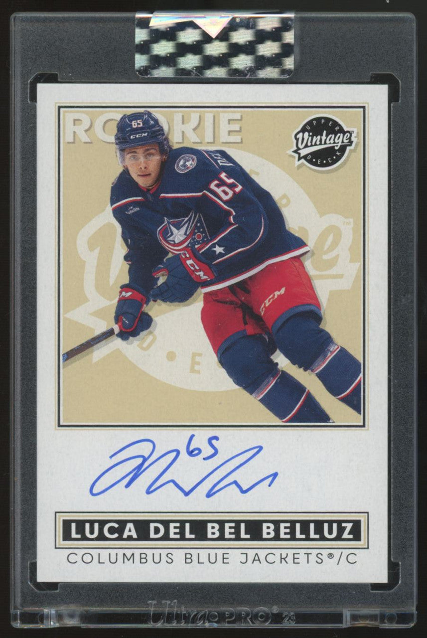 2024-25 Upper Deck Clear Cut Luca Del Bel Belluz RC Vintage Auto #VA-LD