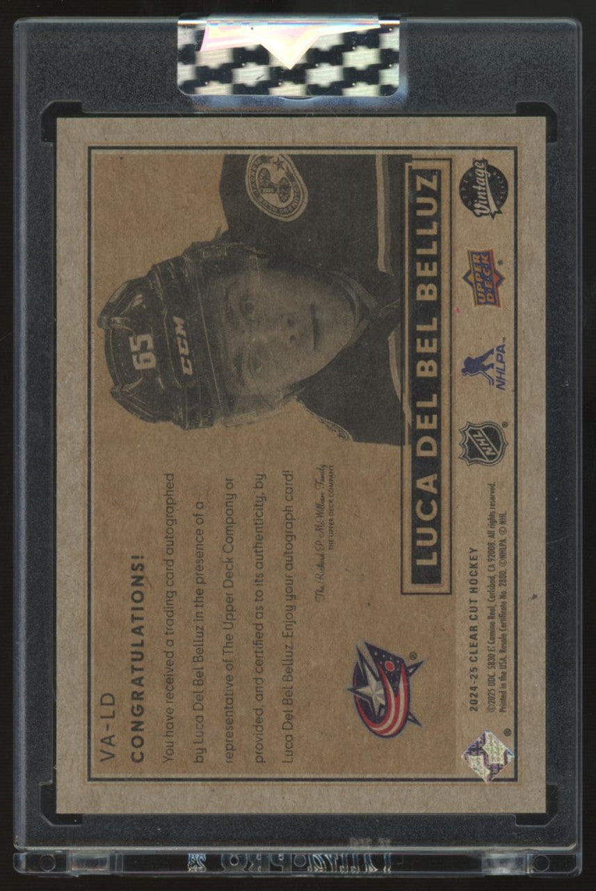 2024-25 Upper Deck Clear Cut Luca Del Bel Belluz RC Vintage Auto #VA-LD