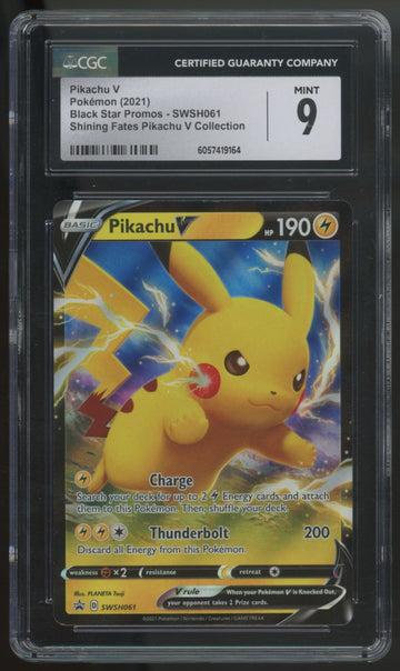 2021 Pokemon Pikachu V Shining Fates Collection Promo #SWSH061 CGC 9