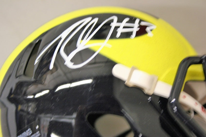 Rashan Gary Autographed Michigan Mini Helmet JSA Certified