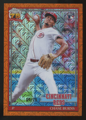 2026 Topps Series One Mega Chase Burns RC Chrome 1991 Orange Foil /25 #91C-38