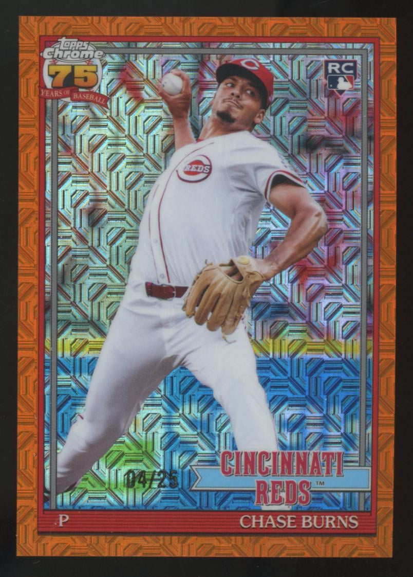 2026 Topps Series One Mega Chase Burns RC Chrome 1991 Orange Foil /25 #91C-38