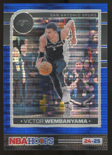 2024-25 Panini NBA Hoops Victor Wembanyama Premium Blue Pulsar Prizm /99 #24
