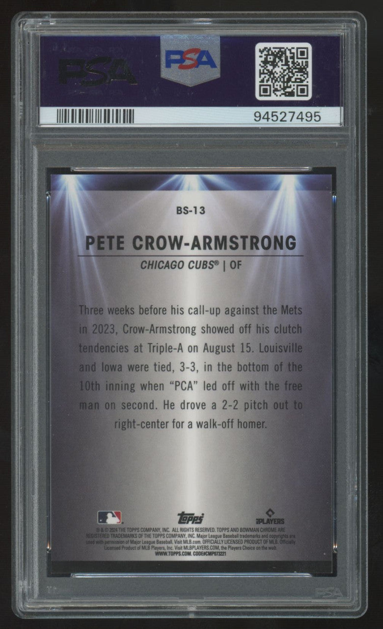 2024 Bowman Chrome Pete Crow-Armstrong RC Spotlights Mini Diamond /150 PSA 9