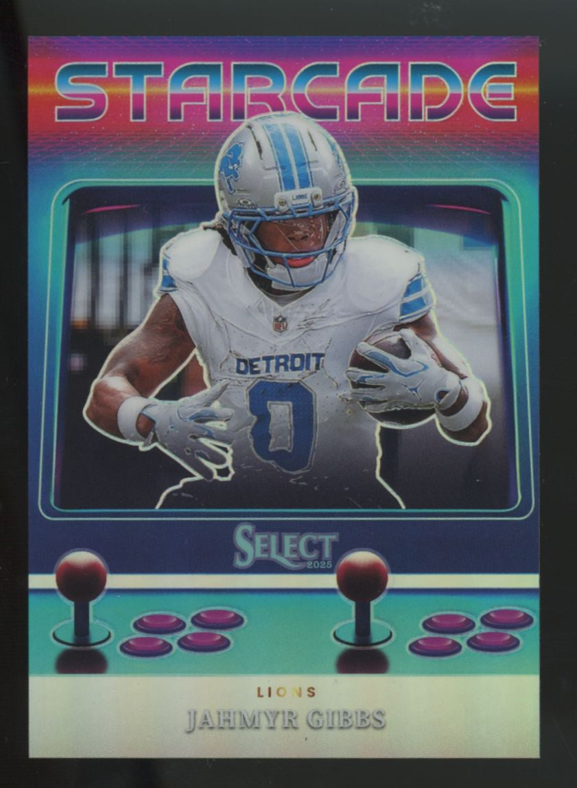 2025 Panini Select Jahmyr Gibbs Starcade Prizm SSP #10