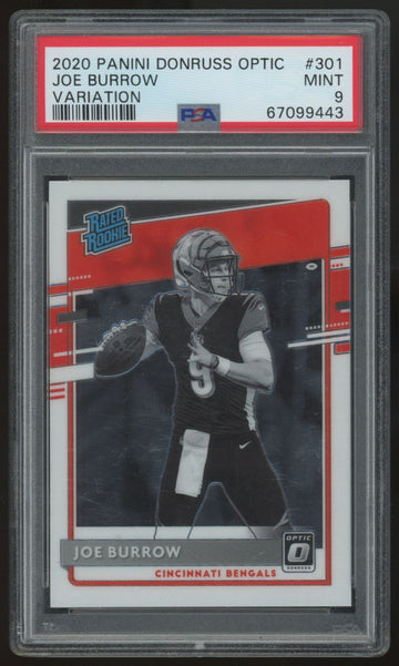 2020 Panini Donruss Optic Joe Burrow Rated Rookie Variation #301 PSA 9