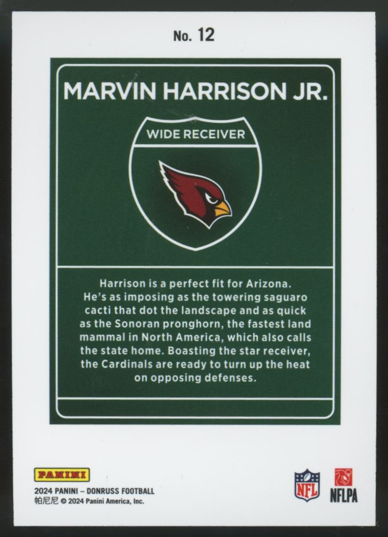 2024 Panini Donruss Marvin Harrison Jr. RC Downtown SSP #12