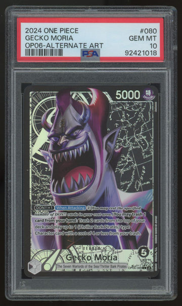 2024 One Piece Gecko Moria OP06 Alternate Art #080 PSA 10