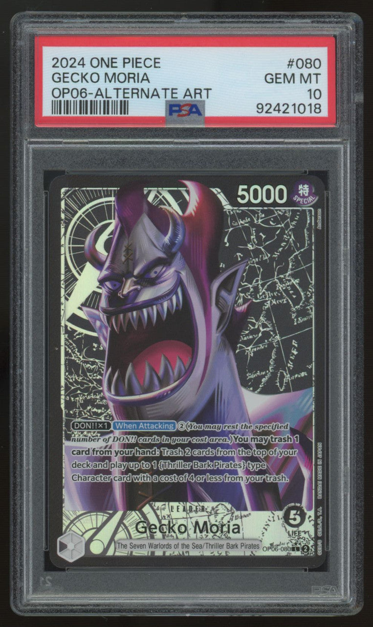 2024 One Piece Gecko Moria OP06 Alternate Art #080 PSA 10