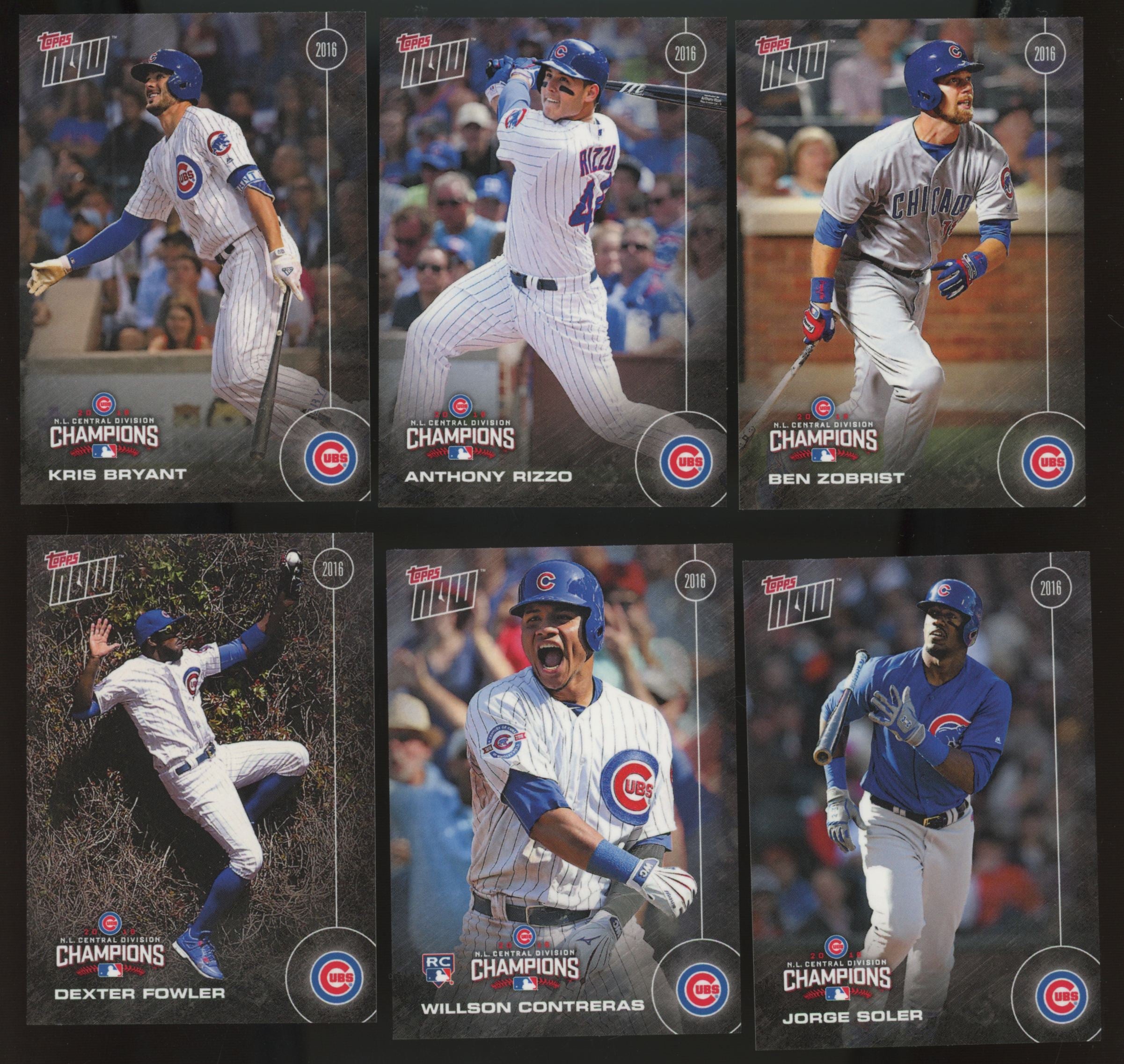 2016 Topps Now Chicago Cubs N.L. Central Champions Complete Set (15/15)