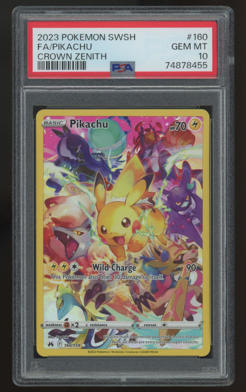 2023 Pokemon Pikachu Crown Zenith Full Art #160 PSA 10 (B)