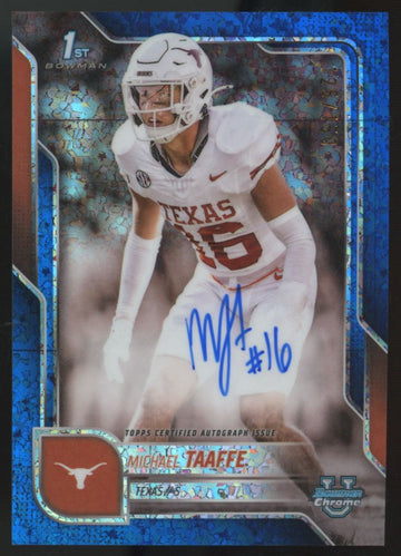 2025 Bowman Chrome U Michael Taaffe Prospect Blue Mini-Diamond Auto /150 #BCA-MT