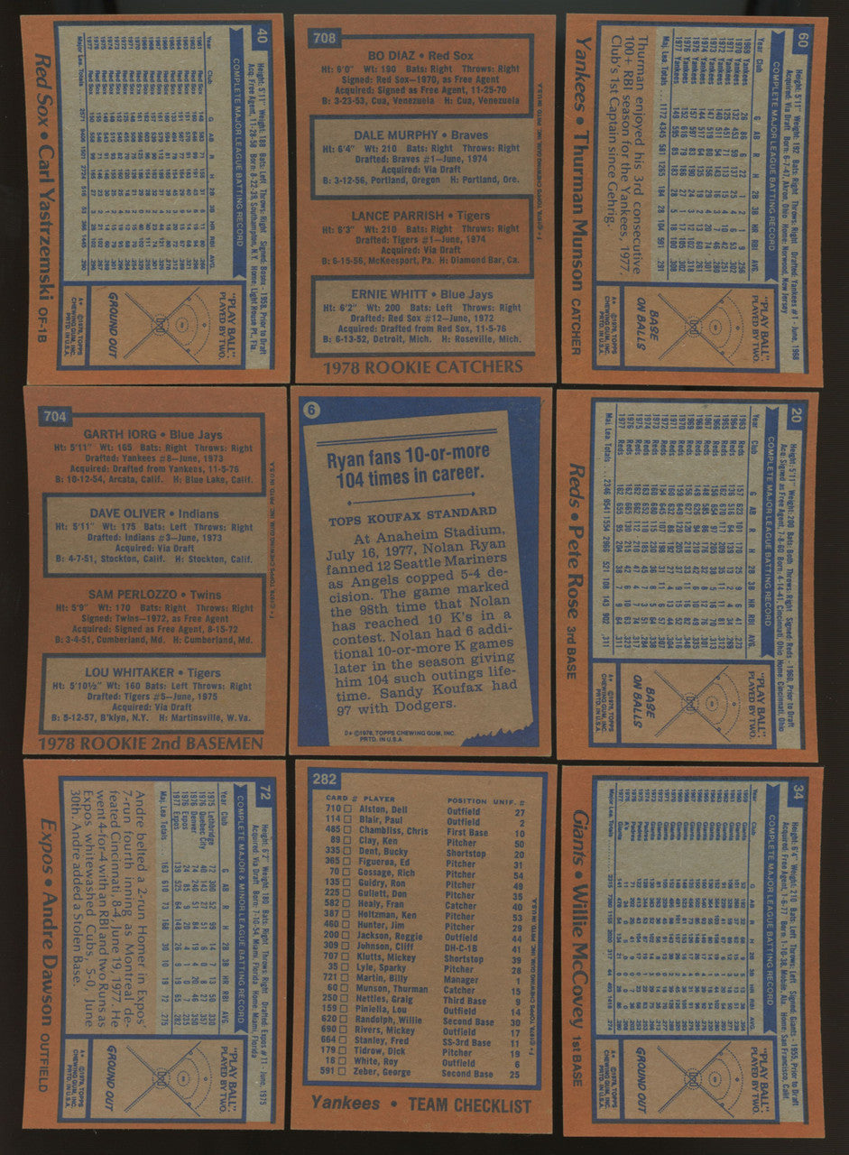 1978 Topps Baseball Complete Set (726) NM-MT