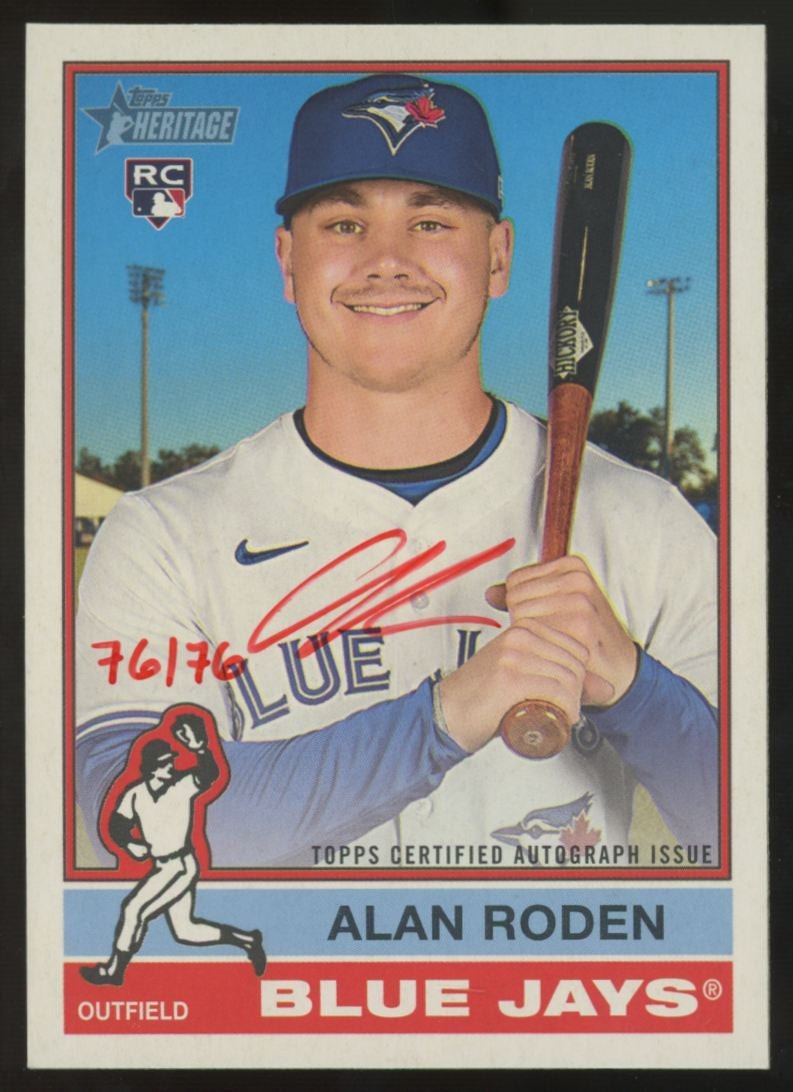 2025 Topps Heritage High Number Alan Roden RC Real One Red Ink Auto /76 #ROA-AR