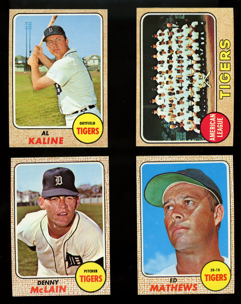 1968 Topps Detroit Tigers Team Set (28) NM/MT Condition