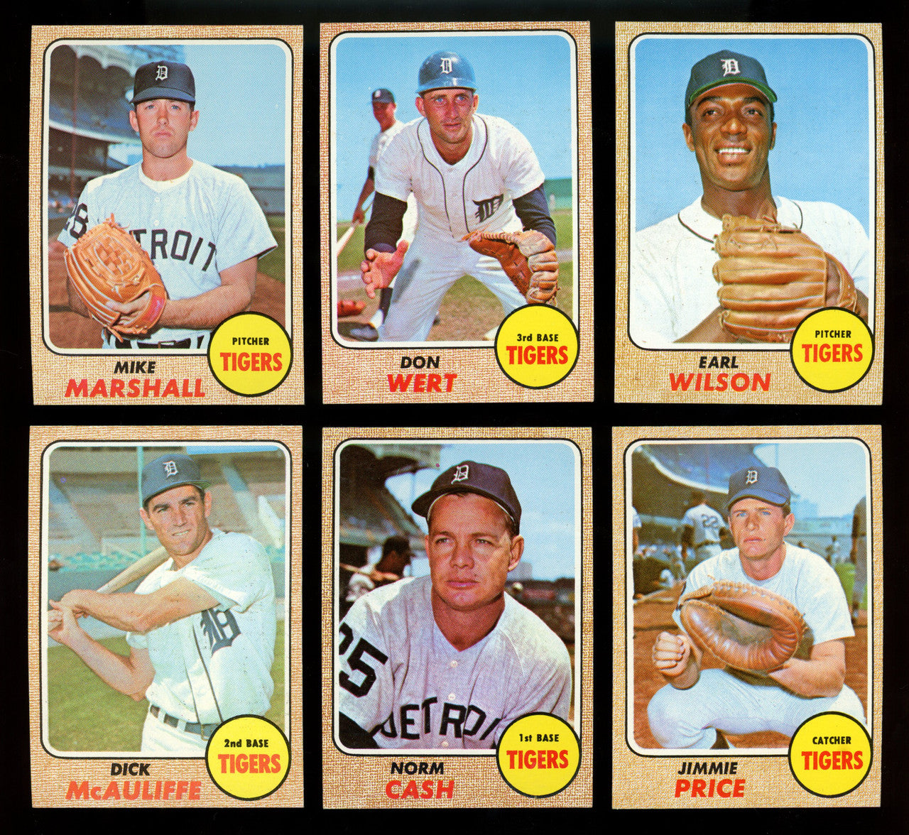 1968 Topps Detroit Tigers Team Set (28) NM/MT Condition