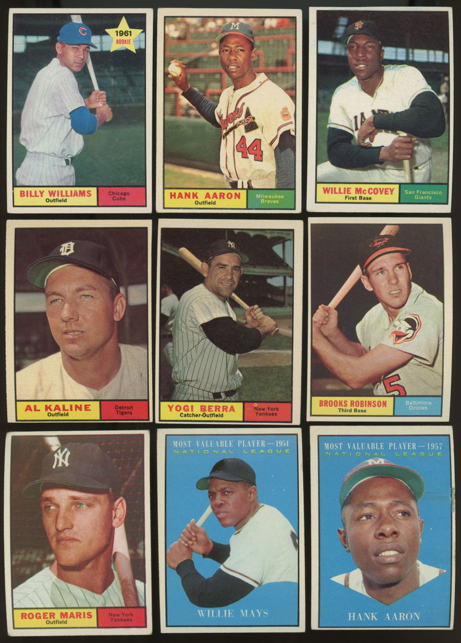 1961 Topps Baseball Near Complete Set 549/587 w/ Graded Overall VG-VG/EX