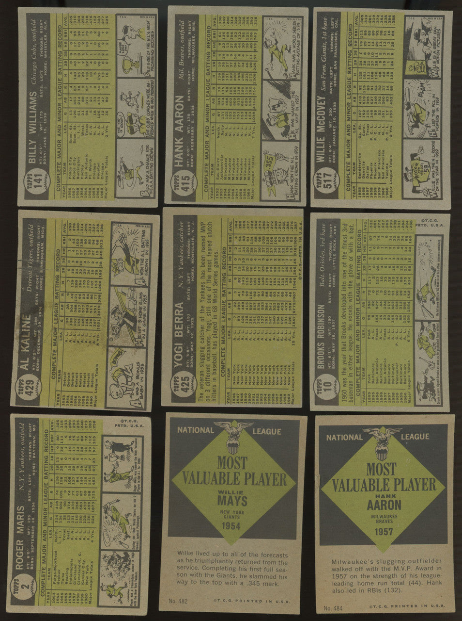 1961 Topps Baseball Near Complete Set 549/587 w/ Graded Overall VG-VG/EX