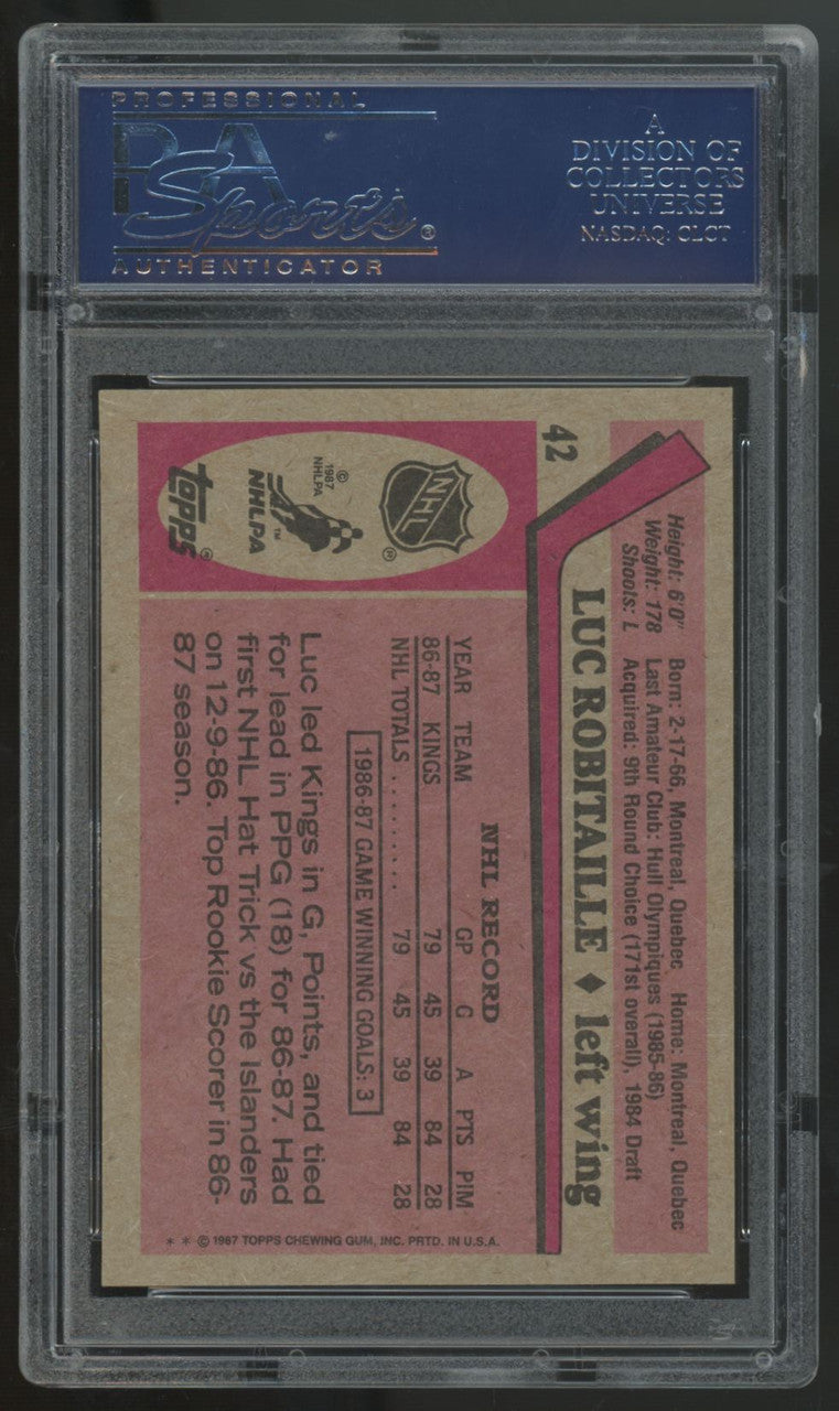 1987-88 Topps Luc Robitaille RC #42 PSA 9