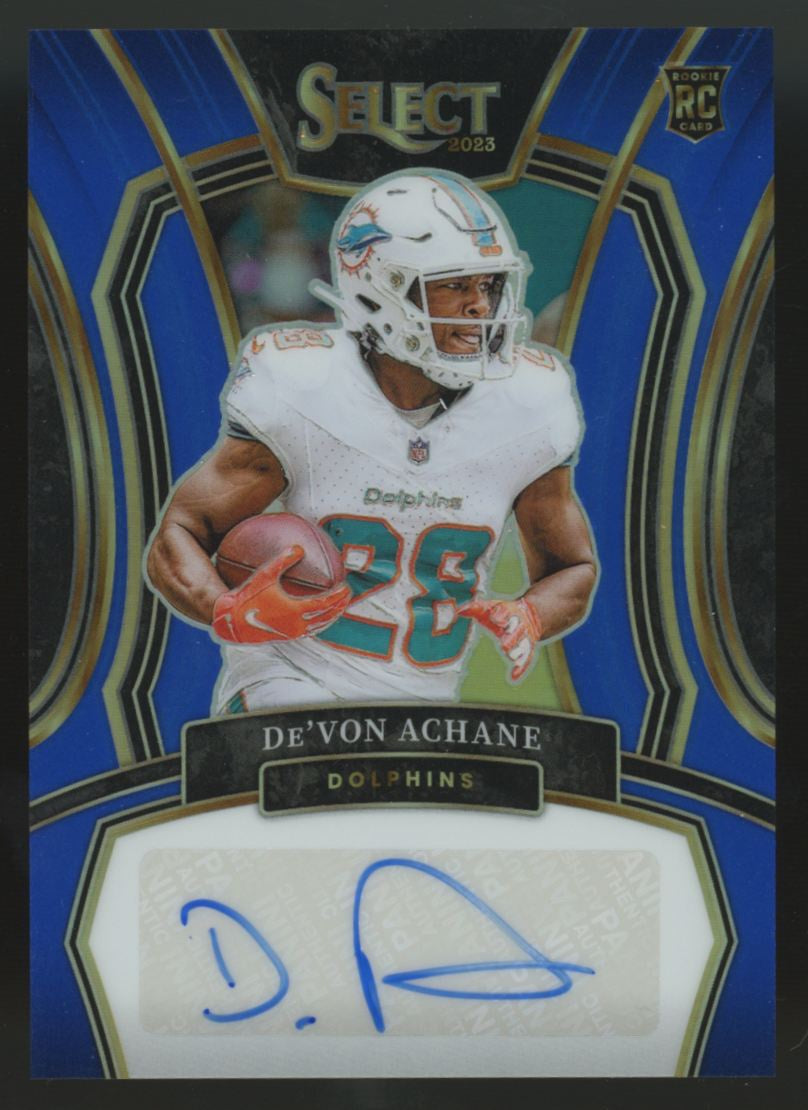 2023 Select De'Von Achane RC Blue Prizm Auto /99 #RSI-DAC