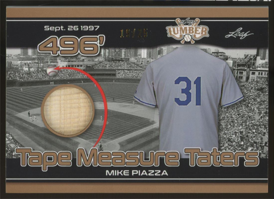 2021 Leaf Lumber Mike Piazza Tape Measure Taters /25 Game Used Bat Relic #TMT-08