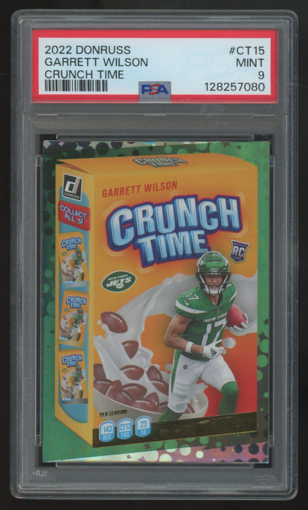 2022 Donruss Garrett Wilson RC Crunch Time #CT-15 PSA 9