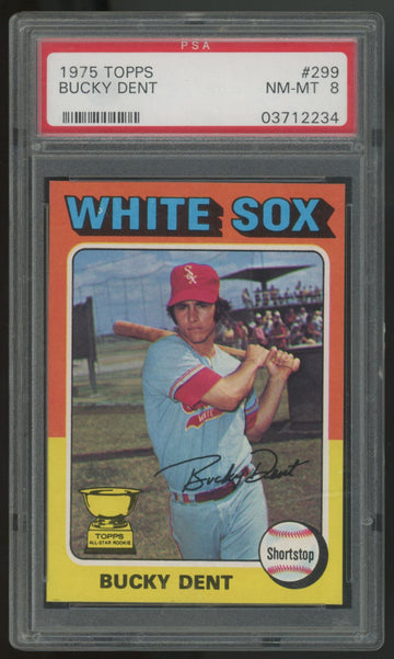 1975 Topps Bucky Dent RC #299 PSA 8