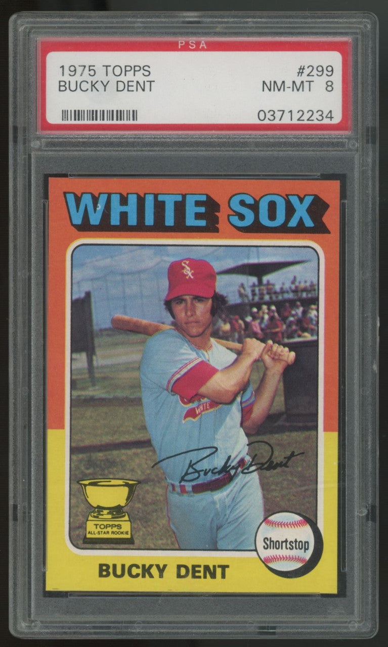 1975 Topps Bucky Dent RC #299 PSA 8