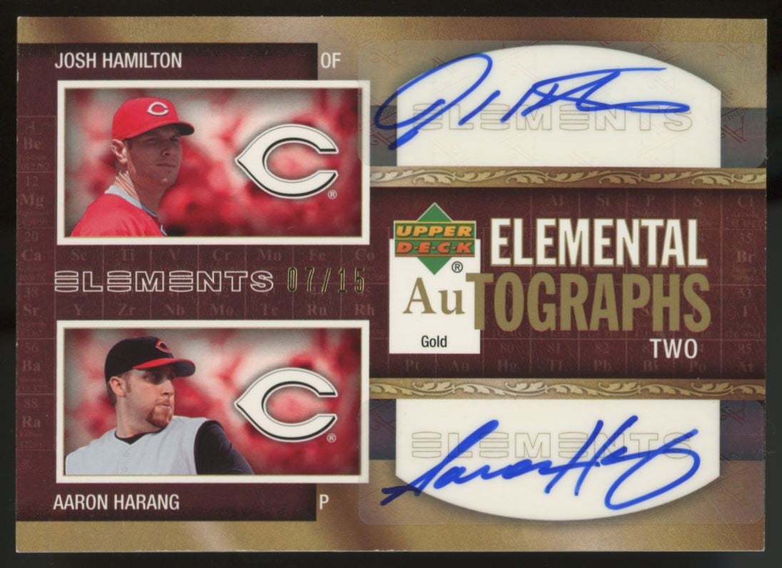 2007 Elements Josh Hamilton Aaron Harang Dual Auto /15 #EAU-HH