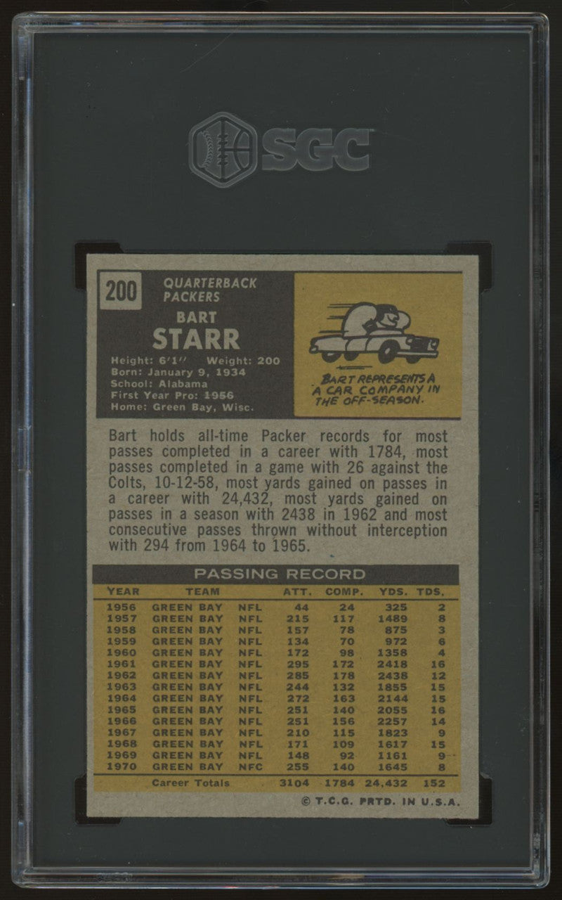 1971 Topps Bart Starr #200 SGC 6.5