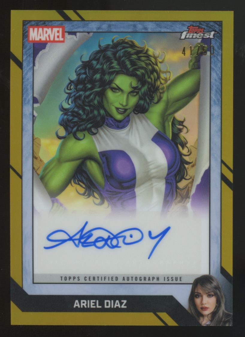 2026 Topps Finest Fantastic Four She-Hulk/Ariel Diaz Gold Comic Artist Auto /50