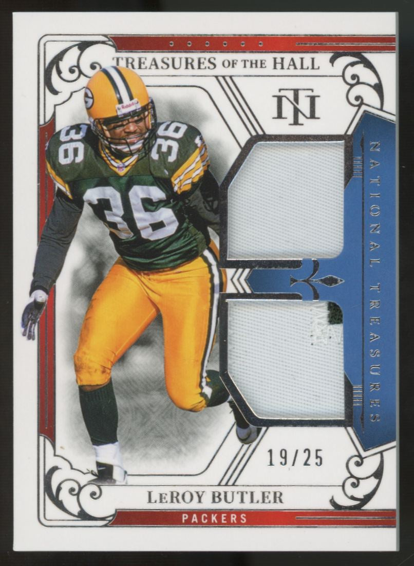 2025 Panini National Treasures LeRoy Butler Treasures Of The Hall Dual Patch /25