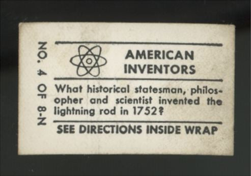 1948 Topps Magic Benjamin Franklin American Inventors #4 Good