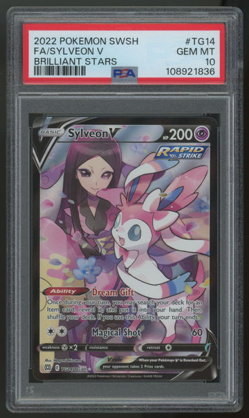 2022 Pokemon Sylveon V Brilliant Stars Full Art #TG14 PSA 10