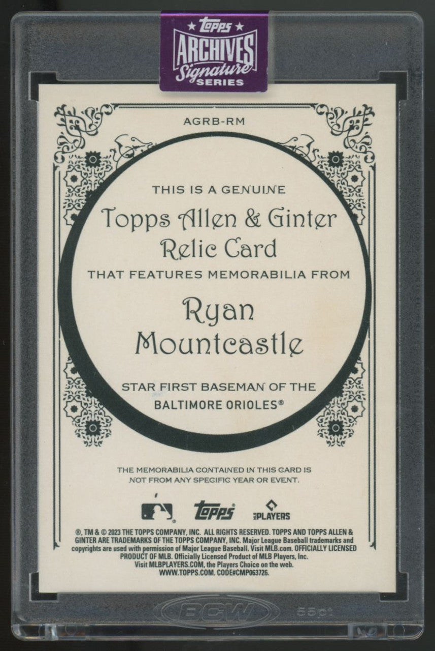2025 Topps Archives Signature Series Ryan Mountcastle Relic Auto 1/1 #AGRB-RM