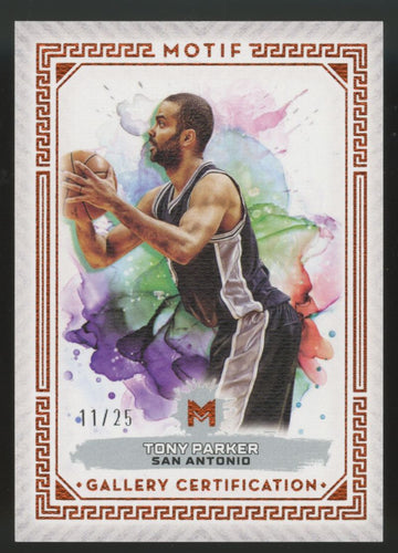 2023-24 Topps Motif Tony Parker Gallery Certification /25 #99