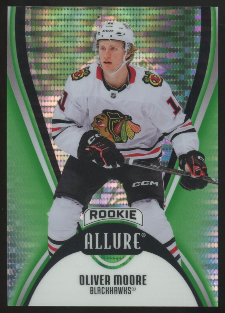 2025-26 Upper Deck Allure Oliver Moore RC Green Quartz /99 #133